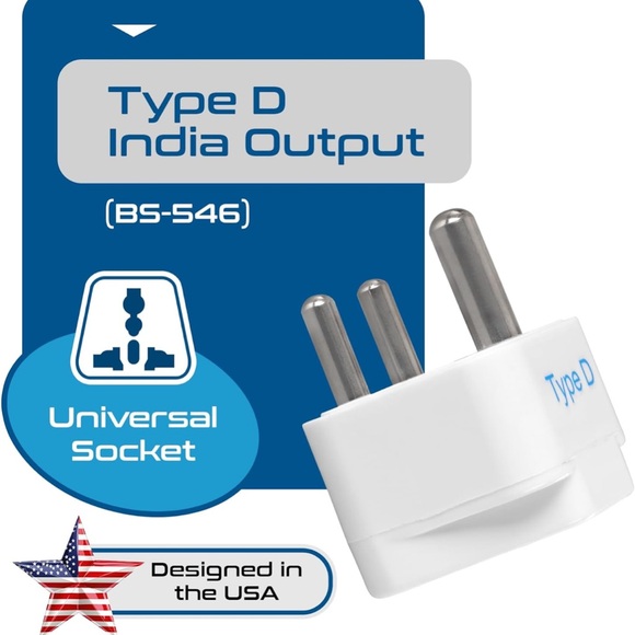 Type D Ceptics India Travel Plug Adapter for Pakistan Nepal Bangladesh - 3 Pack - Picture 6 of 11